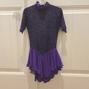 Jerry's Purple sparkling Girl's Figure‎ Skating Dress costume